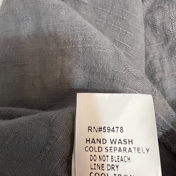 Lina Tomei Shift Dress M Italy Made Linen Colorblock White Gray Short Sleeve - Picture 6 of 10